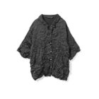 【ミズイロ インド/mizuiro ind】のワッシャーハーフスリーブシャツ 人気、トレンドファッション・服の通販 founy(ファニー) ファッション Fashion レディースファッション Fashion for Women トップス・カットソー Cut & Sew Tops シャツ・ブラウス・オフィスカジュアル Elegant Blouses & Button-Ups サテン Satin, Glossy Fabric ワッシャー Washer, Crinkled Finish エレガント 上品 Elegant 夏 Summer thumbnail ブラック|ID: prp329100004961925 ipo3291000000037226134
