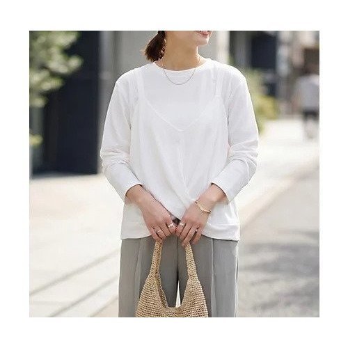 【スタイルデリ/STYLE DELI】のクロスベストレイヤードカットソー インテリア・キッズ・メンズ・レディースファッション・服の通販 founy(ファニー) https://founy.com/ ファッション Fashion レディースファッション Fashion for Women アウター Coat / Outerwear Collection トップス・カットソー Cut & Sew Tops ベスト&ジレ / 重ね着スタイル Vests & Gilets カットソー・ベーシックTシャツ Cut-and-Sewn Tops / Stretch Tees & Basics イエロー Yellow カットソー Cut and Sewn Top シンプル Simple, Minimal ストレート Straight, Straight Cut スリット Slit, Slit Detail ドレープ Drape, Draping Fabric 定番 Standard, Basic Item 長袖 Long Sleeve, Full Sleeve ベスト Vest, Waistcoat ポケット Pocket, Pocket Detail エレガント 上品 Elegant |ID: prp329100004961962 ipo3291000000037226356