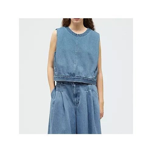 【ミズイロ インド/mizuiro ind】のデニムベスト(BLEACH) 人気、トレンドファッション・服の通販 founy(ファニー) 　ファッション　Fashion　レディースファッション　Fashion for Women　アウター　Coat / Outerwear Collection　トップス・カットソー　Cut & Sew Tops　ベスト&ジレ / 重ね着スタイル　Vests & Gilets　ショート　Short, Short Length　ジップ　Zip, Zipper　センター　Center, Center Line　デニム　Denim, Jeans Material　ベスト　Vest, Waistcoat　ベーシック　Basic, Essential　ポケット　Pocket, Pocket Detail　 other-1|ID: prp329100004961973 ipo3291000000037226410