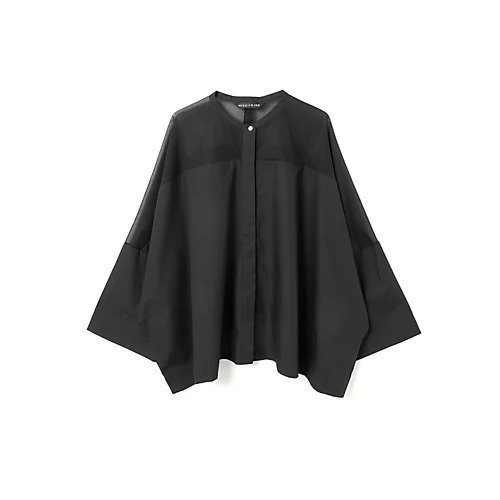 【ミズイロ インド/mizuiro ind】のシアーショルダースタンドカラーワイドシャツ インテリア・キッズ・メンズ・レディースファッション・服の通販 founy(ファニー) 　ファッション　Fashion　レディースファッション　Fashion for Women　トップス・カットソー　Cut & Sew Tops　シャツ・ブラウス・オフィスカジュアル　Elegant Blouses & Button-Ups　おすすめ　Recommended / Our Picks　シアー　Sheer, See-Through　バランス　Balance, Style Balance　パープル　Purple, Violet　ベーシック　Basic, Essential　ミックス　Mix, Mixed Style　ヨーク　Yoke, Yoke Design　エレガント 上品　Elegant　今季　This Season, Current Season　再入荷　Restock / Back in Stock　夏　Summer　定番　Standard, Basic Item　ブラック|ID: prp329100004961985 ipo3291000000037226461