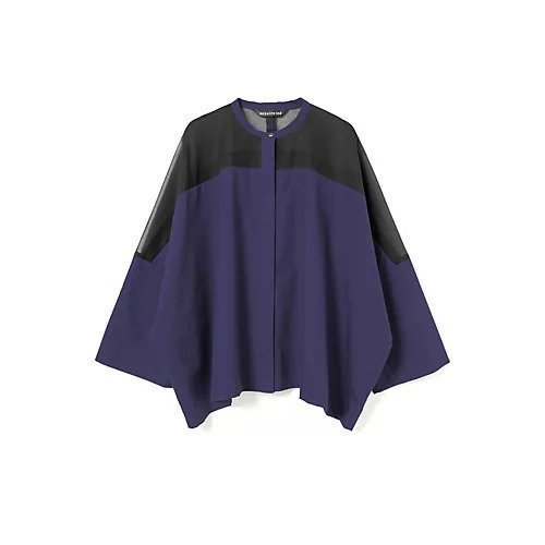 【ミズイロ インド/mizuiro ind】のシアーショルダースタンドカラーワイドシャツ インテリア・キッズ・メンズ・レディースファッション・服の通販 founy(ファニー) 　ファッション　Fashion　レディースファッション　Fashion for Women　トップス・カットソー　Cut & Sew Tops　シャツ・ブラウス・オフィスカジュアル　Elegant Blouses & Button-Ups　おすすめ　Recommended / Our Picks　シアー　Sheer, See-Through　バランス　Balance, Style Balance　パープル　Purple, Violet　ベーシック　Basic, Essential　ミックス　Mix, Mixed Style　ヨーク　Yoke, Yoke Design　エレガント 上品　Elegant　今季　This Season, Current Season　再入荷　Restock / Back in Stock　夏　Summer　定番　Standard, Basic Item　パープル|ID: prp329100004961985 ipo3291000000037226463
