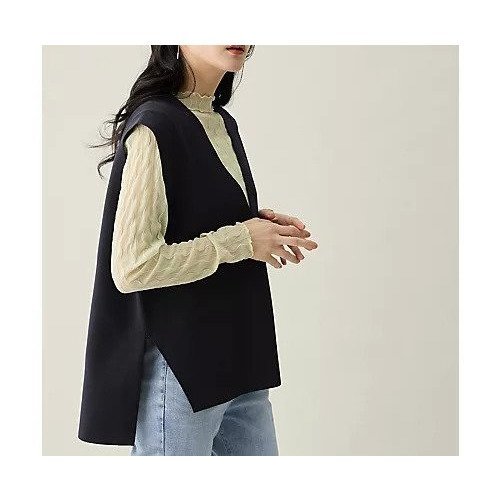 【エニー/ANY】のVネックニットベスト 人気、トレンドファッション・服の通販 founy(ファニー) 　ファッション　Fashion　レディースファッション　Fashion for Women　アウター　Coat / Outerwear Collection　トップス・カットソー　Cut & Sew Tops　ニット　Knit Tops & Sweaters　ベスト&ジレ / 重ね着スタイル　Vests & Gilets　Vネックトップス　V-Neck Tops / V-Cut Neckline Shirts　インナー　Innerwear　スリット　Slit, Slit Detail　ベスト　Vest, Waistcoat　other-3|ID: prp329100004961992 ipo3291000000037226516