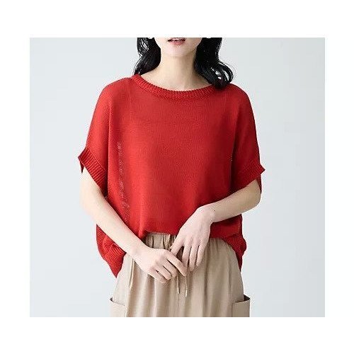【エニー/ANY】のラミータッチオーバーニット インテリア・キッズ・メンズ・レディースファッション・服の通販 founy(ファニー) 　ファッション　Fashion　レディースファッション　Fashion for Women　トップス・カットソー　Cut & Sew Tops　ニット　Knit Tops & Sweaters　アクリル　Acrylic Material　サマー　Summer, Summer Style　フロント　Front, Front Design　リラックス　Relax, Relaxed Fit　おすすめ　Recommended / Our Picks　エレガント 上品　Elegant　レッド|ID: prp329100004961995 ipo3291000000037226539