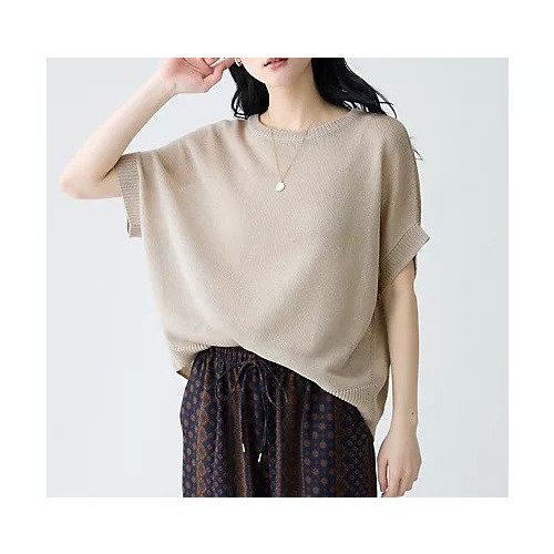 【エニー/ANY】のラミータッチオーバーニット インテリア・キッズ・メンズ・レディースファッション・服の通販 founy(ファニー) 　ファッション　Fashion　レディースファッション　Fashion for Women　トップス・カットソー　Cut & Sew Tops　ニット　Knit Tops & Sweaters　アクリル　Acrylic Material　サマー　Summer, Summer Style　フロント　Front, Front Design　リラックス　Relax, Relaxed Fit　おすすめ　Recommended / Our Picks　エレガント 上品　Elegant　サンドベージュ|ID: prp329100004961995 ipo3291000000037226540