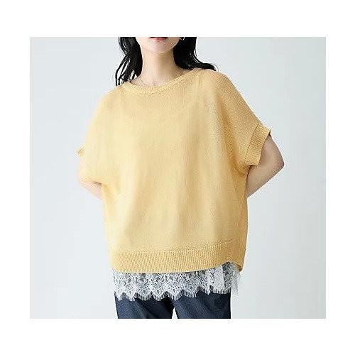 【エニー/ANY】のラミータッチオーバーニット インテリア・キッズ・メンズ・レディースファッション・服の通販 founy(ファニー) 　ファッション　Fashion　レディースファッション　Fashion for Women　トップス・カットソー　Cut & Sew Tops　ニット　Knit Tops & Sweaters　アクリル　Acrylic Material　サマー　Summer, Summer Style　フロント　Front, Front Design　リラックス　Relax, Relaxed Fit　おすすめ　Recommended / Our Picks　エレガント 上品　Elegant　イエロー|ID: prp329100004961995 ipo3291000000037226542