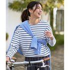 【エニー/ANY】のコクーンボーダープルオーバー 人気、トレンドファッション・服の通販 founy(ファニー) ファッション Fashion レディースファッション Fashion for Women トップス・カットソー Cut & Sew Tops カジュアルプルオーバー・ニットトップス Pullovers & Knit Tops / Casual Pullovers カラフル Colorful Design ストレート Straight, Straight Cut デニム Denim, Jeans Material ボーダー Border, Stripe ワイド Wide, Wide Fit 吸水 Absorbent, Quick-Dry 洗える Machine Washable thumbnail ブルー|ID: prp329100004962007 ipo3291000000037226606