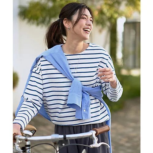 【エニー/ANY】のコクーンボーダープルオーバー インテリア・キッズ・メンズ・レディースファッション・服の通販 founy(ファニー) 　ファッション　Fashion　レディースファッション　Fashion for Women　トップス・カットソー　Cut & Sew Tops　カジュアルプルオーバー・ニットトップス　Pullovers & Knit Tops / Casual Pullovers　カラフル　Colorful Design　ストレート　Straight, Straight Cut　デニム　Denim, Jeans Material　ボーダー　Border, Stripe　ワイド　Wide, Wide Fit　吸水　Absorbent, Quick-Dry　洗える　Machine Washable　ブルー|ID: prp329100004962007 ipo3291000000037226606