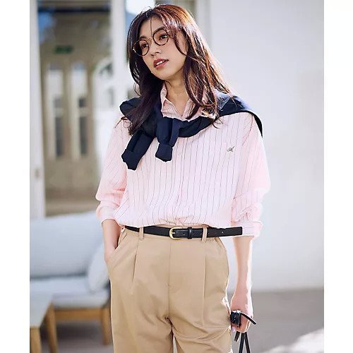 【エニー/ANY】のANYオーバーサイズシャツ インテリア・キッズ・メンズ・レディースファッション・服の通販 founy(ファニー) 　ファッション　Fashion　レディースファッション　Fashion for Women　トップス・カットソー　Cut & Sew Tops　シャツ・ブラウス・オフィスカジュアル　Elegant Blouses & Button-Ups　おすすめ　Recommended / Our Picks　シンプル　Simple, Minimal　スウェット / スエット　Sweatshirt, Sweatwear　デニム　Denim, Jeans Material　ワンポイント　One Point, Statement Accent　定番　Standard, Basic Item　抗菌　Antibacterial, Bacteria-Resistant　ピンクストライプ|ID: prp329100004962017 ipo3291000000037226689