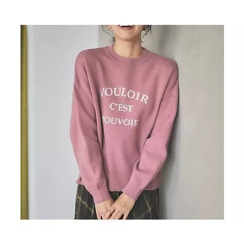 【エニー/ANY】の【洗濯機可】しあわせタッチメッセージニット インテリア・キッズ・メンズ・レディースファッション・服の通販 founy(ファニー) 　ファッション　Fashion　レディースファッション　Fashion for Women　トップス・カットソー　Cut & Sew Tops　ニット　Knit Tops & Sweaters　おすすめ　Recommended / Our Picks　インナー　Innerwear　ストレッチ　Stretch, Stretchy Fabric　タートルネック　Turtleneck, High Neck　ダウン　Down, Puffer　フロント　Front, Front Design　ピンク|ID: prp329100004962029 ipo3291000000037226748