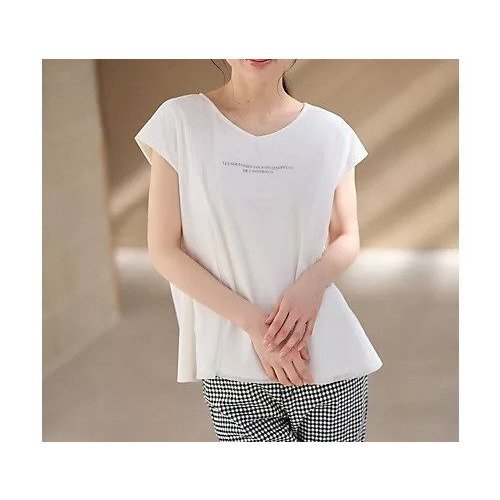 【エニー/ANY】のチュールデザインフレンチスリーブTシャツ 人気、トレンドファッション・服の通販 founy(ファニー) 　ファッション　Fashion　レディースファッション　Fashion for Women　トップス・カットソー　Cut & Sew Tops　シャツ・ブラウス・オフィスカジュアル　Elegant Blouses & Button-Ups　ロングTシャツ・Tシャツ　Longline T-Shirts & Tees　カットソー　Cut and Sewn Top　ストレッチ　Stretch, Stretchy Fabric　スリーブ　Sleeve, Long Sleeve / Short Sleeve　チュール　Tulip, Tulip Motif　フレンチ　French, French Style　プリント　Print, Printed Pattern　other-3|ID: prp329100004962053 ipo3291000000037226845