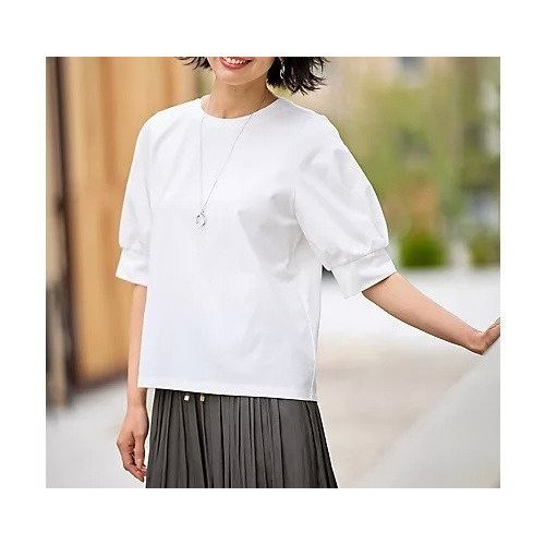 【エニー/ANY】のパフスリーブプルオーバー インテリア・キッズ・メンズ・レディースファッション・服の通販 founy(ファニー) 　ファッション　Fashion　レディースファッション　Fashion for Women　トップス・カットソー　Cut & Sew Tops　カジュアルプルオーバー・ニットトップス　Pullovers & Knit Tops / Casual Pullovers　おすすめ　Recommended / Our Picks　インナー　Innerwear　エレガント 上品　Elegant　サロペット　Overalls, Salopette　ストレッチ　Stretch, Stretchy Fabric　スリーブ　Sleeve, Long Sleeve / Short Sleeve　バランス　Balance, Style Balance　フェミニン　Feminine, Girly　オフ|ID: prp329100004962055 ipo3291000000037226851