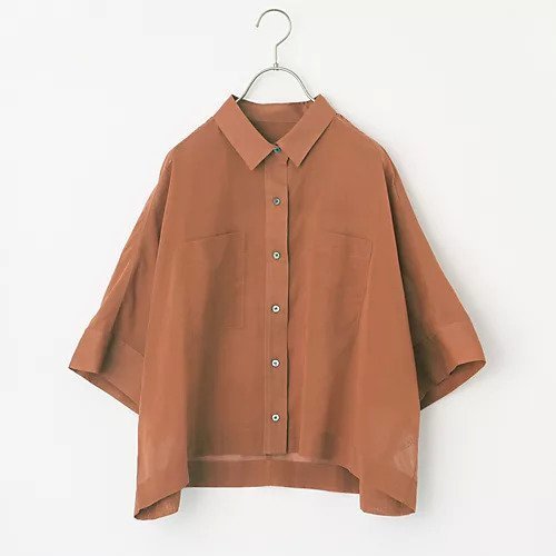 【マイカ ディール/MICA & DEAL】の【LEEマルシェ20th別注】【洗える】シアー半袖シャツ インテリア・キッズ・メンズ・レディースファッション・服の通販 founy(ファニー) 　ファッション　Fashion　レディースファッション　Fashion for Women　トップス・カットソー　Cut & Sew Tops　シャツ・ブラウス・オフィスカジュアル　Elegant Blouses & Button-Ups　なめらか　Smooth, Silky Texture　シアー　Sheer, See-Through　ショート　Short, Short Length　フィット　Fit, Slim Fit　ボックス　Boxy, Box Shape　エレガント 上品　Elegant　別注　Limited Edition, Custom Order　半袖　Short Sleeve, Half Sleeve　夏　Summer　洗える　Machine Washable　【LEE別注カラー】レンガ|ID: prp329100004962083 ipo3291000000037226982