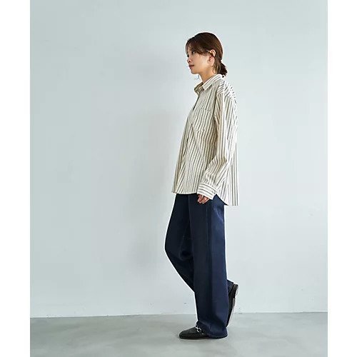 【スタイルデリ/STYLE DELI】の【LUXE】ベルベットタッチストライプ柄シャツ 大人の最旬トレンドファッション＆コーディネート founy(ファウニー) 　ファッション　Fashion　レディースファッション　Fashion for Women　トップス・カットソー　Cut & Sew Tops　シャツ・ブラウス・オフィスカジュアル　Elegant Blouses & Button-Ups　イエロー　Yellow　春　Spring　カフス　Cuff Design　ストライプ　Stripe, Striped Pattern　ストレート　Straight, Straight Cut　スリット　Slit, Slit Detail　長袖　Long Sleeve, Full Sleeve　パーカー　Hoodie, Parka　パール　Pearl, Pearl Accent　フォルム　Silhouette, Form　フロント　Front, Front Design　ベルベット　Velvet, Velvety　ベロア　Velour, Soft Velvet　ポケット　Pocket, Pocket Detail　冬　Winter / This Winter　other-3|ID: prp329100004963483 ipo3291000000037241950