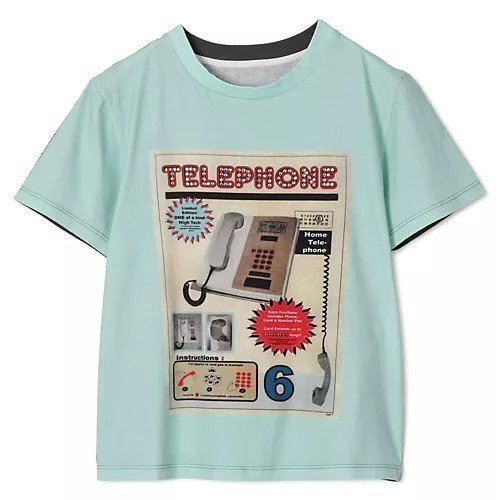 【エムエム6 メゾン マルタン マルジェラ/MM6 Maison Martin Margiela】のT-SHIRT インテリア・キッズ・メンズ・レディースファッション・服の通販 founy(ファウニー) 　ファッション　Fashion　レディースファッション　Fashion for Women　トップス・カットソー　Cut & Sew Tops　シャツ・ブラウス・オフィスカジュアル　Elegant Blouses & Button-Ups　ロングTシャツ・Tシャツ　Longline T-Shirts & Tees　グラフィック　Graphic, Graphic Design　バランス　Balance, Style Balance　ビジュー　Bijou, Jewel-like Accent　ヴィンテージ　Vintage Style　今季　This Season, Current Season　洗える　Machine Washable　Turquoise/Antrhacite|ID: prp329100004963495 ipo3291000000037242072