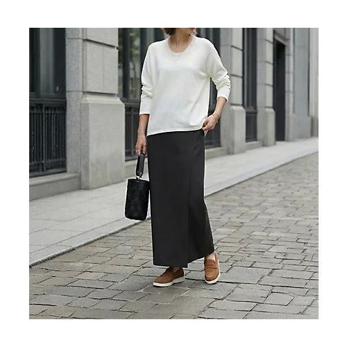 【スタイルデリ/STYLE DELI】のサラッと綿混Uネックニットトップス 大人の最旬トレンドファッション＆コーディネート founy(ファウニー) 　ファッション　Fashion　レディースファッション　Fashion for Women　トップス・カットソー　Cut & Sew Tops　ニット　Knit Tops & Sweaters　イエロー　Yellow　カットソー　Cut and Sewn Top　コンパクト　Compact, Small Size　シンプル　Simple, Minimal　ジャケット　Jacket, Outerwear　ストレート　Straight, Straight Cut　スリット　Slit, Slit Detail　スリーブ　Sleeve, Long Sleeve / Short Sleeve　長袖　Long Sleeve, Full Sleeve　バランス　Balance, Style Balance　フォルム　Silhouette, Form　ブルゾン　Blouson, Bomber Jacket　メランジ　Melange, Mixed Yarn　エレガント 上品　Elegant　other-2|ID: prp329100004963572 ipo3291000000037242651