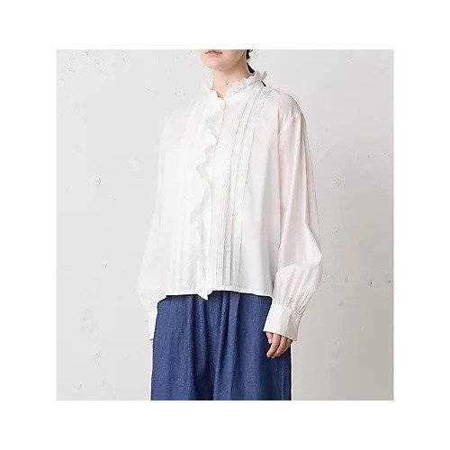 【ミディウミ/MidiUmi】のピンタックレースシャツ 大人の最旬トレンドファッション＆コーディネート founy(ファウニー) 　ファッション　Fashion　レディースファッション　Fashion for Women　トップス・カットソー　Cut & Sew Tops　シャツ・ブラウス・オフィスカジュアル　Elegant Blouses & Button-Ups　インナー　Innerwear　ハイネック　High Neck, Mock Neck　レース　Lace, Lace Fabric　エレガント 上品　Elegant　other-2|ID: prp329100004963602 ipo3291000000037242909