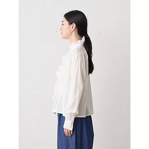 【ミディウミ/MidiUmi】のピンタックレースシャツ 大人の最旬トレンドファッション＆コーディネート founy(ファウニー) 　ファッション　Fashion　レディースファッション　Fashion for Women　トップス・カットソー　Cut & Sew Tops　シャツ・ブラウス・オフィスカジュアル　Elegant Blouses & Button-Ups　インナー　Innerwear　ハイネック　High Neck, Mock Neck　レース　Lace, Lace Fabric　エレガント 上品　Elegant　other-3|ID: prp329100004963602 ipo3291000000037242912