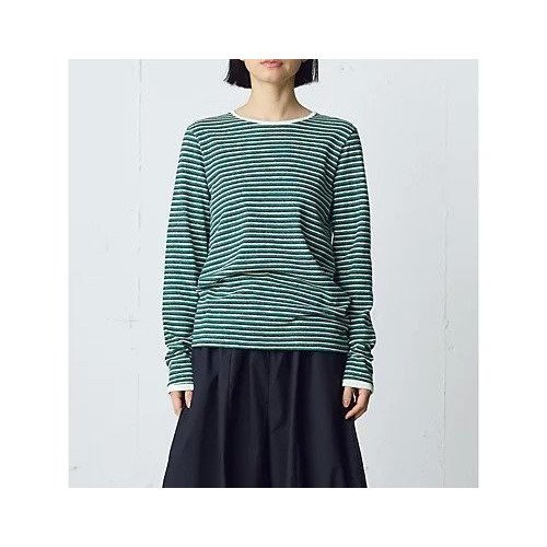 【ミディウミ/MidiUmi】のマルチボーダープルオーバーL/S インテリア・キッズ・メンズ・レディースファッション・服の通販 founy(ファウニー) 　ファッション　Fashion　レディースファッション　Fashion for Women　トップス・カットソー　Cut & Sew Tops　カジュアルプルオーバー・ニットトップス　Pullovers & Knit Tops / Casual Pullovers　インナー　Innerwear　ボーダー　Border, Stripe　グリーン|ID: prp329100004963614 ipo3291000000037242985