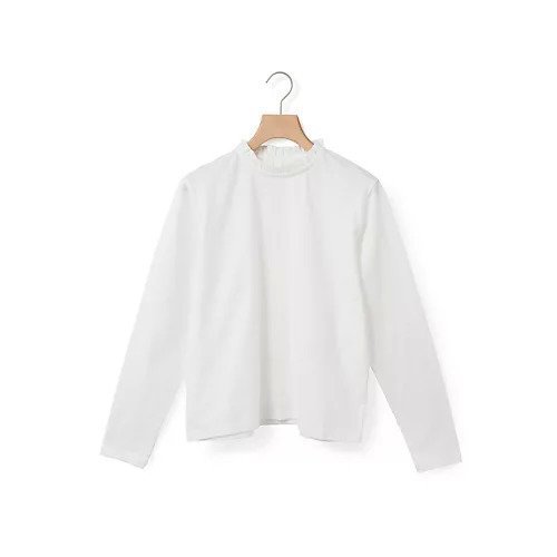 【ミディウミ/MidiUmi】のフリルネックプルオーバー インテリア・キッズ・メンズ・レディースファッション・服の通販 founy(ファウニー) 　ファッション　Fashion　レディースファッション　Fashion for Women　トップス・カットソー　Cut & Sew Tops　カジュアルプルオーバー・ニットトップス　Pullovers & Knit Tops / Casual Pullovers　インナー　Innerwear　カットソー　Cut and Sewn Top　シンプル　Simple, Minimal　フリル　Frill, Ruffle　エレガント 上品　Elegant　オフホワイト|ID: prp329100004963617 ipo3291000000037243010