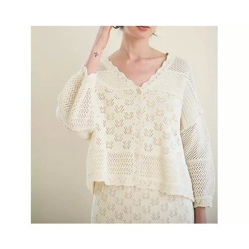 【ナナデコール/nanadecor】のコットンパターンワイドカーディガン インテリア・キッズ・メンズ・レディースファッション・服の通販 founy(ファウニー) 　ファッション　Fashion　レディースファッション　Fashion for Women　トップス・カットソー　Cut & Sew Tops　カーディガン・羽織り　Layered Style Cardigans　2023年　2023　2023春夏・S/S　Spring/Summer 2023 SS23　カーディガン　Cardigan, Knitwear　スカラップ　Scallop, Scalloped Edge　ワイド　Wide, Wide Fit　人気　Popular, Best Seller　ナチュラル|ID: prp329100004963686 ipo3291000000037243574