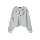 【ミズイロ インド/mizuiro ind】のチェックフリルギャザーカラーシャツ グレー|ID: prp329100004963745 ipo3291000000037243988