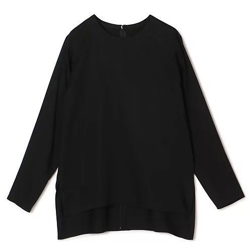 【プレインピープル/PLAIN PEOPLE】のキュプラサテンクルーネックブラウス インテリア・キッズ・メンズ・レディースファッション・服の通販 founy(ファウニー) 　ファッション　Fashion　レディースファッション　Fashion for Women　トップス・カットソー　Cut & Sew Tops　シャツ・ブラウス・オフィスカジュアル　Elegant Blouses & Button-Ups　バランス　Balance, Style Balance　エレガント 上品　Elegant　洗える　Machine Washable　ブラック|ID: prp329100004963762 ipo3291000000037244112