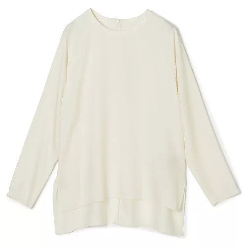 【プレインピープル/PLAIN PEOPLE】のキュプラサテンクルーネックブラウス インテリア・キッズ・メンズ・レディースファッション・服の通販 founy(ファウニー) 　ファッション　Fashion　レディースファッション　Fashion for Women　トップス・カットソー　Cut & Sew Tops　シャツ・ブラウス・オフィスカジュアル　Elegant Blouses & Button-Ups　バランス　Balance, Style Balance　エレガント 上品　Elegant　洗える　Machine Washable　オフホワイト|ID: prp329100004963762 ipo3291000000037244113