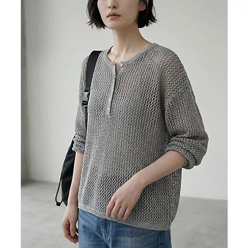 【スタイルデリ/STYLE DELI】の【BLK001】サマーメッシュ編みヘンリーネックプルオーバー インテリア・キッズ・メンズ・レディースファッション・服の通販 founy(ファウニー) https://founy.com/ ファッション Fashion レディースファッション Fashion for Women トップス・カットソー Cut & Sew Tops カジュアルプルオーバー・ニットトップス Pullovers & Knit Tops / Casual Pullovers キャミソール Camisole, Spaghetti Strap Top サマー Summer, Summer Style ショルダー Shoulder, Shoulder Strap シンプル Simple, Minimal スラックス Slacks, Dress Pants タンク Tank Top, Sleeveless Top デニム Denim, Jeans Material ドロップ Drop Shoulder, Dropped Style バランス Balance, Style Balance ベーシック Basic, Essential ボトム Bottoms, Lower Wear メッシュ Mesh, Net Fabric 夏 Summer |ID: prp329100004963773 ipo3291000000037244176