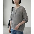 【スタイルデリ/STYLE DELI】の【BLK001】サマーメッシュ編みヘンリーネックプルオーバー グレー|ID: prp329100004963773 ipo3291000000037244177