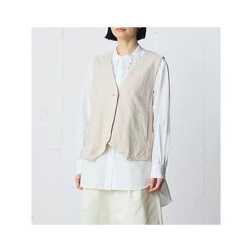 【ミディウミ/MidiUmi】のコットンリネンベスト 大人の最旬トレンドファッション＆コーディネート founy(ファウニー) 　ファッション　Fashion　レディースファッション　Fashion for Women　アウター　Coat / Outerwear Collection　トップス・カットソー　Cut & Sew Tops　ベスト&ジレ / 重ね着スタイル　Vests & Gilets　キャンバス　Canvas, Canvas Fabric　ベスト　Vest, Waistcoat　リネン　Linen, Linen Fabric　ヴィンテージ　Vintage Style　半袖　Short Sleeve, Half Sleeve　other-2|ID: prp329100004963777 ipo3291000000037244210