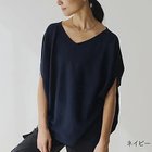 【ドレスハーセルフ/DRESS HERSELF】の【洗える】セーター/シルクコットンスリットスリーブ ネイビー|ID:prp329100004963785