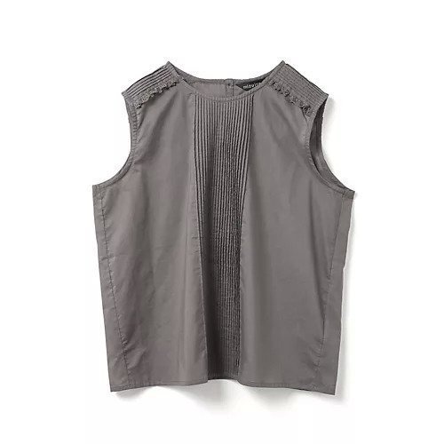 【ミズイロ インド/mizuiro ind】のピンタック&レースノースリーブプルオーバー インテリア・キッズ・メンズ・レディースファッション・服の通販 founy(ファウニー) 　ファッション　Fashion　レディースファッション　Fashion for Women　トップス・カットソー　Cut & Sew Tops　キャミソール&ノースリーブ　Camisoles & Sleeveless Tops　カジュアルプルオーバー・ニットトップス　Pullovers & Knit Tops / Casual Pullovers　シンプル　Simple, Minimal　フロント　Front, Front Design　エレガント 上品　Elegant　夏　Summer　チャコールグレー|ID: prp329100004963791 ipo3291000000037244316