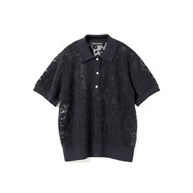 【ミズイロ インド/mizuiro ind】のメッシュ刺繍ポロプルオーバー 大人の最旬トレンドファッション＆コーディネート founy(ファウニー) ファッション Fashion レディースファッション Fashion for Women トップス・カットソー Cut & Sew Tops カジュアルプルオーバー・ニットトップス Pullovers & Knit Tops / Casual Pullovers インナー Innerwear カーディガン Cardigan, Knitwear ショート Short, Short Length ベスト Vest, Waistcoat メッシュ Mesh, Net Fabric エレガント 上品 Elegant 夏 Summer 春 Spring |ID:prp329100004963795