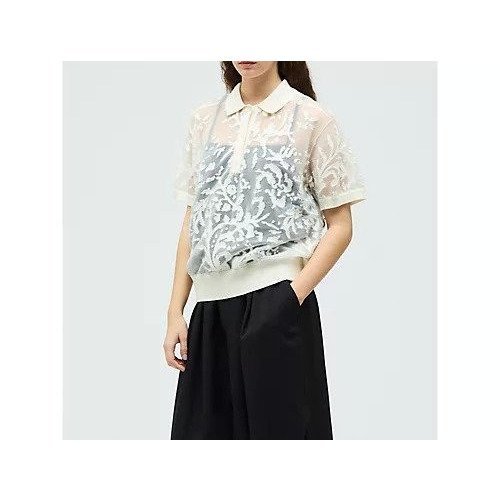 【ミズイロ インド/mizuiro ind】のメッシュ刺繍ポロプルオーバー 大人の最旬トレンドファッション＆コーディネート founy(ファウニー) 　ファッション　Fashion　レディースファッション　Fashion for Women　トップス・カットソー　Cut & Sew Tops　カジュアルプルオーバー・ニットトップス　Pullovers & Knit Tops / Casual Pullovers　インナー　Innerwear　カーディガン　Cardigan, Knitwear　ショート　Short, Short Length　ベスト　Vest, Waistcoat　メッシュ　Mesh, Net Fabric　エレガント 上品　Elegant　夏　Summer　春　Spring　other-2|ID: prp329100004963795 ipo3291000000037244350