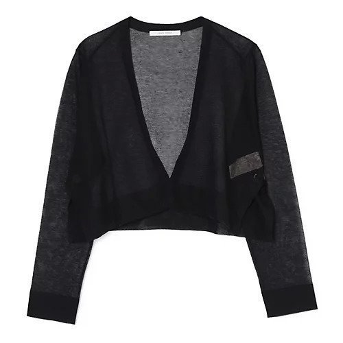 【プレインピープル/PLAIN PEOPLE】のLOSEYショートカーディガン インテリア・キッズ・メンズ・レディースファッション・服の通販 founy(ファウニー) 　ファッション　Fashion　レディースファッション　Fashion for Women　トップス・カットソー　Cut & Sew Tops　カーディガン・羽織り　Layered Style Cardigans　カーディガン　Cardigan, Knitwear　キャミソール　Camisole, Spaghetti Strap Top　シアー　Sheer, See-Through　ショート　Short, Short Length　シンプル　Simple, Minimal　ストライプ　Stripe, Striped Pattern　ドレス　Dress, One-Piece　洗える　Machine Washable　ブラック|ID: prp329100004963796 ipo3291000000037244360