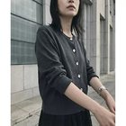 【スタイルデリ/STYLE DELI】の【BLK001】リサイクルポリニュアンス釦カーディガン チャコール|ID: prp329100004963800 ipo3291000000037244381