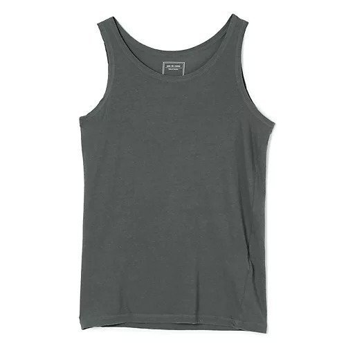 【パドカレ/pas de calais】の26SS インナータンクトップ インテリア・キッズ・メンズ・レディースファッション・服の通販 founy(ファウニー) 　ファッション　Fashion　レディースファッション　Fashion for Women　2026年　2026　2026春夏・S/S　Spring/Summer 2026 SS26　インナー　Innerwear　タンク　Tank Top, Sleeveless Top　プリント　Print, Printed Pattern　ヴィンテージ　Vintage Style　洗える　Machine Washable　チャコール|ID: prp329100004963804 ipo3291000000037244403