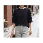 【スタイルデリ/STYLE DELI】の大人の上腕カバー首開きやわらかTシャツ ブラック|ID: prp329100004963830 ipo3291000000037244668
