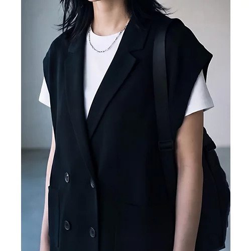 【スタイルデリ/STYLE DELI】の【BLK001】オーバーサイズニットジレ インテリア・キッズ・メンズ・レディースファッション・服の通販 founy(ファニー) 　ファッション　Fashion　レディースファッション　Fashion for Women　アウター　Coat / Outerwear Collection　トップス・カットソー　Cut & Sew Tops　ニット　Knit Tops & Sweaters　ベスト&ジレ / 重ね着スタイル　Vests & Gilets　インナー　Innerwear　シンプル　Simple, Minimal　ストレッチ　Stretch, Stretchy Fabric　スラックス　Slacks, Dress Pants　スリーブ　Sleeve, Long Sleeve / Short Sleeve　タンク　Tank Top, Sleeveless Top　ダブル　Double, Double-Breasted　デニム　Denim, Jeans Material　ノースリーブ　Sleeveless, No-Sleeve　バランス　Balance, Style Balance　フィット　Fit, Slim Fit　フロント　Front, Front Design　ポケット　Pocket, Pocket Detail　マニッシュ　Mannish, Boyish　ブラック|ID: prp329100004963837 ipo3291000000037244778