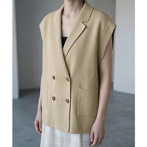 【スタイルデリ/STYLE DELI】の【BLK001】オーバーサイズニットジレ インテリア・キッズ・メンズ・レディースファッション・服の通販 founy(ファニー) 　ファッション　Fashion　レディースファッション　Fashion for Women　アウター　Coat / Outerwear Collection　トップス・カットソー　Cut & Sew Tops　ニット　Knit Tops & Sweaters　ベスト&ジレ / 重ね着スタイル　Vests & Gilets　インナー　Innerwear　シンプル　Simple, Minimal　ストレッチ　Stretch, Stretchy Fabric　スラックス　Slacks, Dress Pants　スリーブ　Sleeve, Long Sleeve / Short Sleeve　タンク　Tank Top, Sleeveless Top　ダブル　Double, Double-Breasted　デニム　Denim, Jeans Material　ノースリーブ　Sleeveless, No-Sleeve　バランス　Balance, Style Balance　フィット　Fit, Slim Fit　フロント　Front, Front Design　ポケット　Pocket, Pocket Detail　マニッシュ　Mannish, Boyish　ベージュ|ID: prp329100004963837 ipo3291000000037244780