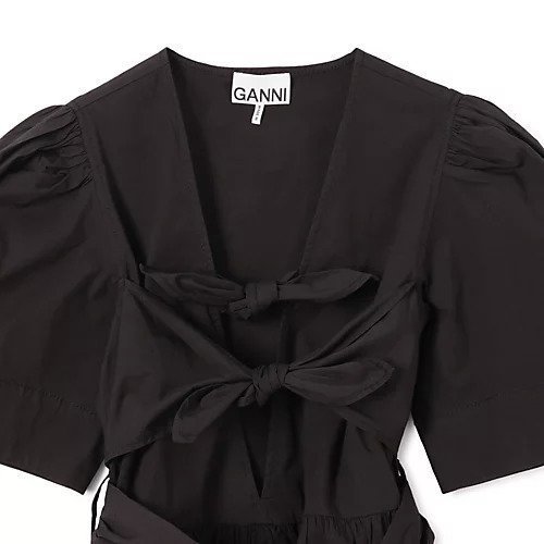 【ガニー/GANNI】のWashed Stretch Cotton Tie Strap Blouse 大人の最旬トレンドファッション＆コーディネート founy(ファウニー) 　ファッション　Fashion　レディースファッション　Fashion for Women　2025年　2025　2025春夏・S/S　Spring/Summer 2025 SS25　コンシャス　Conscious, Bodycon　ペプラム　Peplum, Flared Hem　リボン　Ribbon, Bow　半袖　Short Sleeve, Half Sleeve　洗える　Machine Washable　other-3|ID: prp329100004963891 ipo3291000000037247481