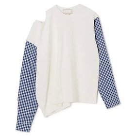 【リトコフスカヤ/LITKOVSKA】のREVERSIBLE DOUBLE COTTON LONGSLEEVE 大人の最旬トレンドファッション＆コーディネート founy(ファウニー) ファッション Fashion レディースファッション Fashion for Women トップス・カットソー Cut & Sew Tops 2025年 2025 2025-2026秋冬・A/W Autumn/Winter 2025–26 AW25–26 アシンメトリー Asymmetrical Style ドッキング Docking, Mixed Material ボトム Bottoms, Lower Wear |ID:prp329100004963929