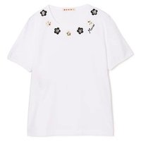 【マルニ/MARNI】のT-SHIRT 大人の最旬トレンドファッション＆コーディネート founy(ファウニー) ファッション Fashion レディースファッション Fashion for Women トップス・カットソー Cut & Sew Tops シャツ・ブラウス・オフィスカジュアル Elegant Blouses & Button-Ups ロングTシャツ・Tシャツ Longline T-Shirts & Tees スパンコール Sequins, Sequin Embellishment バランス Balance, Style Balance フラワー Flower, Floral モチーフ Motif, Design Theme 洗える Machine Washable |ID:prp329100004964013