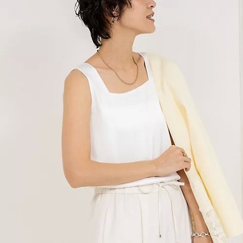 【ノーリーズ/NOLLEY'S】の《手洗い可能》サテン ベア天2WAYタンクトップ インテリア・キッズ・メンズ・レディースファッション・服の通販 founy(ファウニー) 　ファッション　Fashion　レディースファッション　Fashion for Women　2025年　2025　2025春夏・S/S　Spring/Summer 2025 SS25　おすすめ　Recommended / Our Picks　インナー　Innerwear　カットソー　Cut and Sewn Top　サテン　Satin, Glossy Fabric　ジャケット　Jacket, Outerwear　スクエア　Square, Square Shape　タンク　Tank Top, Sleeveless Top　ドッキング　Docking, Mixed Material　ホワイト|ID: prp329100004964030 ipo3291000000037248856