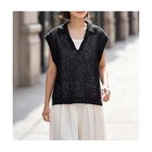 【スタイルデリ/STYLE DELI】の【selection】襟付きメッシュニットベスト ブラック|ID: prp329100004964033 ipo3291000000037248872