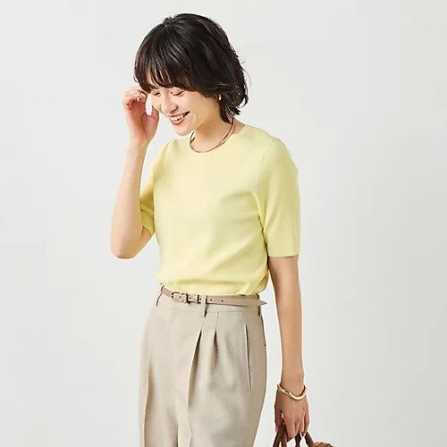 【ノーリーズソフィー/NOLLEY'S sophi】の《アンサンブル対応》《手洗い可能》マルチファンクション5分袖プルオーバー インテリア・キッズ・メンズ・レディースファッション・服の通販 founy(ファウニー) 　ファッション　Fashion　レディースファッション　Fashion for Women　トップス・カットソー　Cut & Sew Tops　アンサンブルニット　Knit Ensembles & Twin Sets　カジュアルプルオーバー・ニットトップス　Pullovers & Knit Tops / Casual Pullovers　2026年　2026　2026春夏・S/S　Spring/Summer 2026 SS26　おすすめ　Recommended / Our Picks　アンサンブル　Ensemble Set　インナー　Innerwear　カーディガン　Cardigan, Knitwear　夏　Summer　イエロー系その他7|ID: prp329100004964046 ipo3291000000037248979