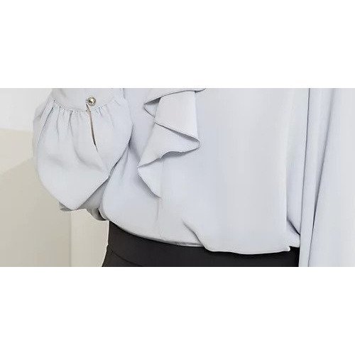 【ノーリーズソフィー/NOLLEY'S sophi】のウォッシャブルサテンアシンメトリーラッフルブラウス インテリア・キッズ・メンズ・レディースファッション・服の通販 founy(ファウニー) 　ファッション　Fashion　レディースファッション　Fashion for Women　トップス・カットソー　Cut & Sew Tops　シャツ・ブラウス・オフィスカジュアル　Elegant Blouses & Button-Ups　2026年　2026　2026春夏・S/S　Spring/Summer 2026 SS26　おすすめ　Recommended / Our Picks　インナー　Innerwear　オケージョン　Occasion Wear　サテン　Satin, Glossy Fabric　ジャケット　Jacket, Outerwear　ロング　Long, Long-Length　エレガント 上品　Elegant　夏　Summer　春　Spring　ビジネス 仕事 通勤　Business / Work / Commuting　グレイッシュブルー|ID: prp329100004964048 ipo3291000000037248992