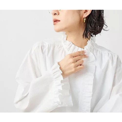 【ノーリーズソフィー/NOLLEY'S sophi】のウォッシャブルORGANICコットンフリルシャツブラウス インテリア・キッズ・メンズ・レディースファッション・服の通販 founy(ファウニー) 　ファッション　Fashion　レディースファッション　Fashion for Women　トップス・カットソー　Cut & Sew Tops　シャツ・ブラウス・オフィスカジュアル　Elegant Blouses & Button-Ups　2026年　2026　2026春夏・S/S　Spring/Summer 2026 SS26　おすすめ　Recommended / Our Picks　インナー　Innerwear　ウォッシャブル　Machine Washable　タイプライター　Typewriter Fabric, Crisp Cotton　デニム　Denim, Jeans Material　フリル　Frill, Ruffle　ロング　Long, Long-Length　春　Spring　ホワイト|ID: prp329100004964049 ipo3291000000037248997