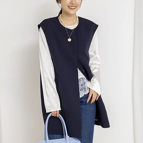 【ノーリーズ/NOLLEY'S】のウォッシャブル撥水トリプルクロスジレ インテリア・キッズ・メンズ・レディースファッション・服の通販 founy(ファウニー) 　ファッション　Fashion　レディースファッション　Fashion for Women　アウター　Coat / Outerwear Collection　トップス・カットソー　Cut & Sew Tops　ベスト&ジレ / 重ね着スタイル　Vests & Gilets　2026年　2026　2026春夏・S/S　Spring/Summer 2026 SS26　ウォッシャブル　Machine Washable　ネイビー|ID: prp329100004964051 ipo3291000000037249006