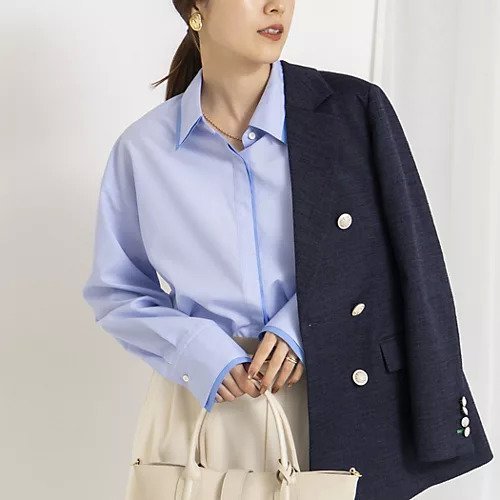 【ノーリーズ/NOLLEY'S】のウォッシャブルレイヤード2WAYカラーシャツ インテリア・キッズ・メンズ・レディースファッション・服の通販 founy(ファウニー) 　ファッション　Fashion　レディースファッション　Fashion for Women　トップス・カットソー　Cut & Sew Tops　シャツ・ブラウス・オフィスカジュアル　Elegant Blouses & Button-Ups　2026年　2026　2026春夏・S/S　Spring/Summer 2026 SS26　カフス　Cuff Design　ベスト　Vest, Waistcoat　今季　This Season, Current Season　サックス|ID: prp329100004964059 ipo3291000000037249060